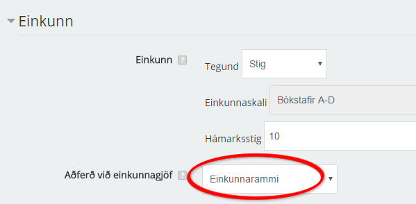 Einkunnarammi