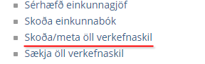 Einkunnagjöf fyrir verkefni