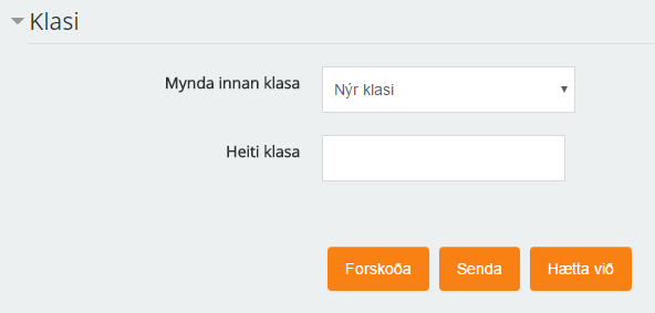 Sjálfvirkir hópar settir klasa