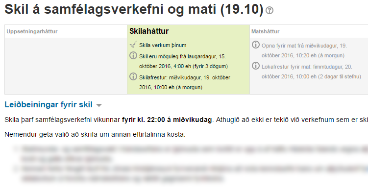 skil nemanda í verkstæði