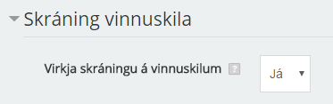 Skráning vinnuskila