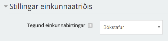 tegund einkunnabirtingar