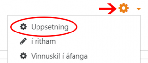 uppsetning áfanga
