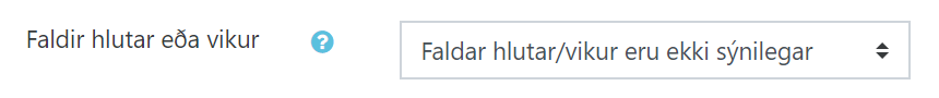 faldir hlutar eða vikur