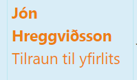 Tilraun til yfirlits