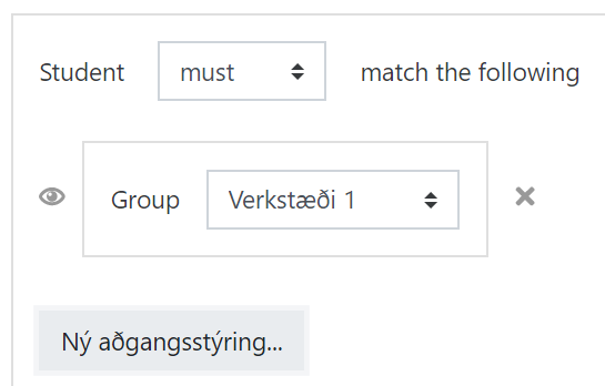 aðgangur út frá hópi