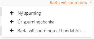 bæta við spurningu