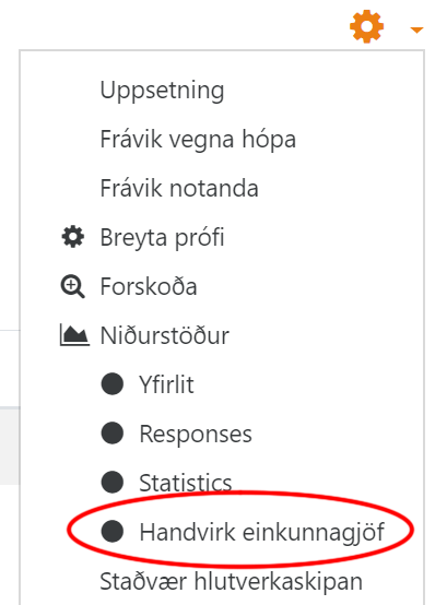 handvirk einkunnagjöf
