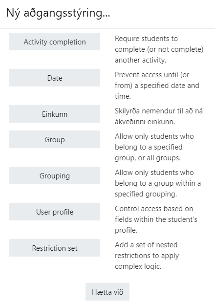 ný aðgangsstýring