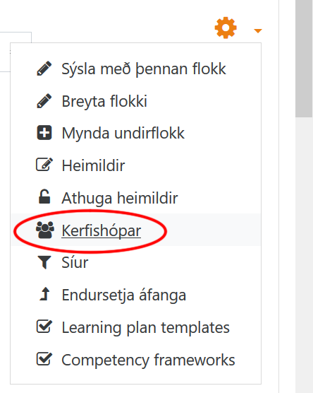 tannhjól kerfishópar