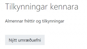 tilkynningar kennara