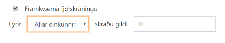 gefa mörgum í einu sömu einkunn