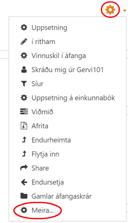 umsýsla áfanga meira